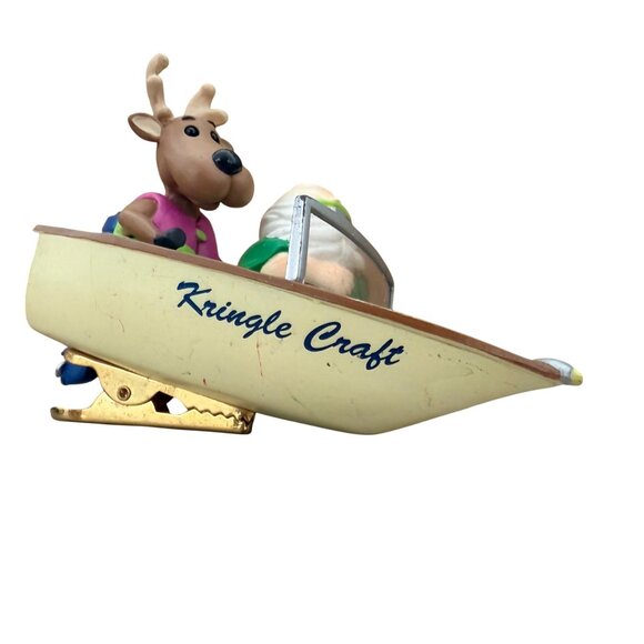 Santa & Reindeer Yacht Ornament Kringle Craft Boat Clip-On Decor - Picture 7 of 7